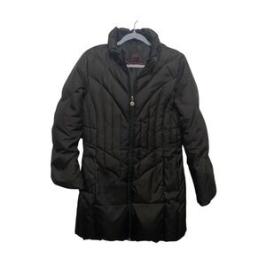 Mackintosh of‎ New England Down Coat Black Quilted Womens Size S Hooded